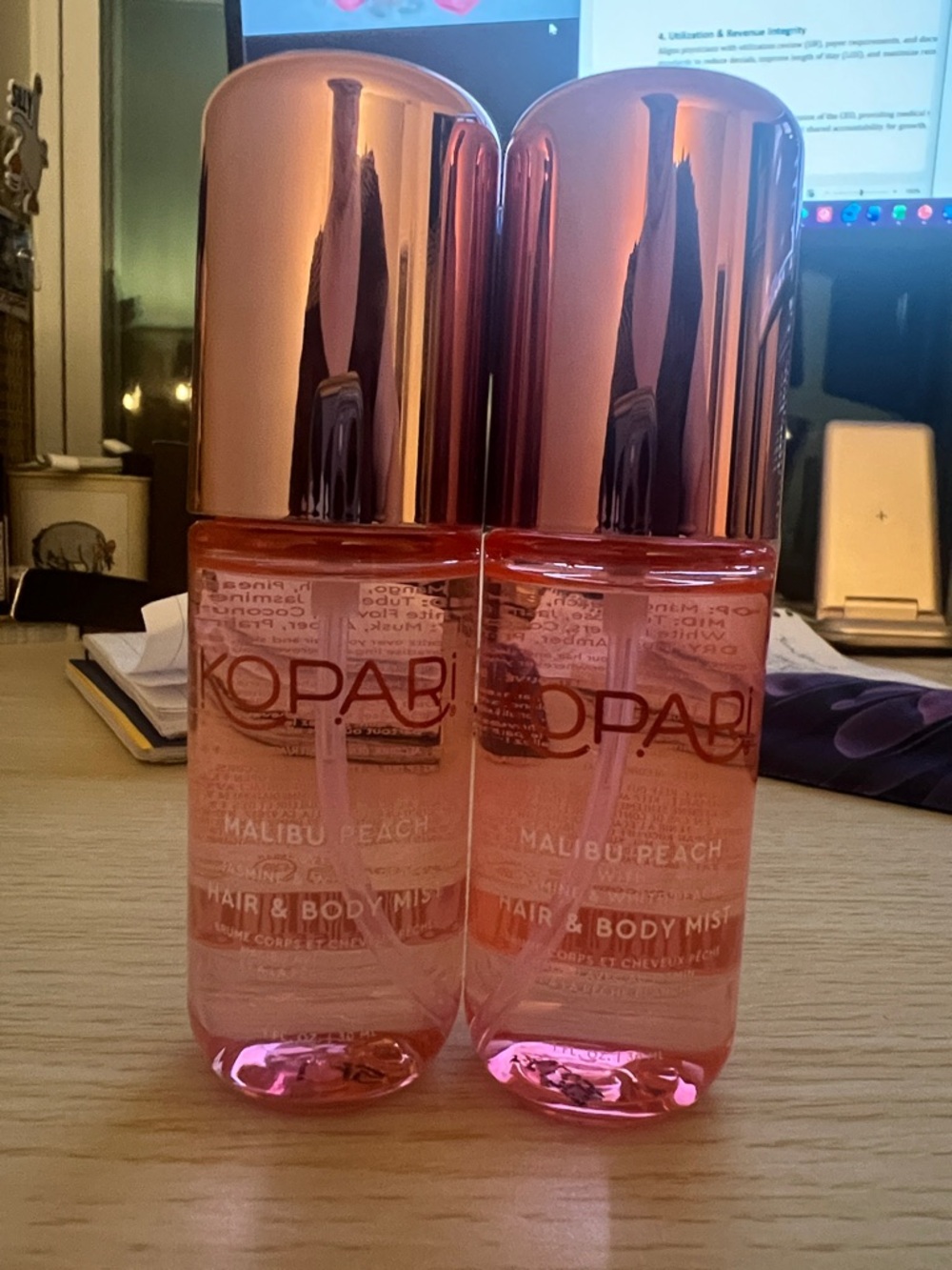 Kopari Rose Gold & Pink Malibu Peach Hair & Body Mist Duo (1 oz)